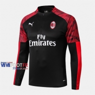 Nouveaux Coton Sweatshirt Foot Milan AC Noir 2019-2020