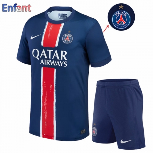 Maillot De Foot PSG Domicile Enfant 24 25 Champions d'Europe une étoile