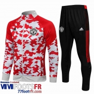 Veste Foot Manchester United blanc rouge Homme 21 22 JK214