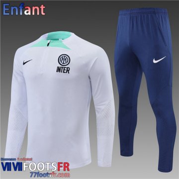 Survetement de Foot Inter Milan Blanc Enfant 2022 2023 TK353