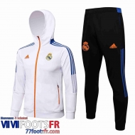 Veste Foot - Sweat A Capuche Real Madrid blanche Homme 21 22 JK224