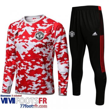 Survetement de Foot Manchester United rouge blanc Homme 2021 2022 TG137