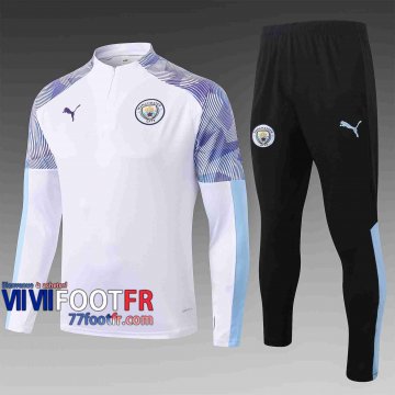 Survetement Foot Manchester City 2020 2021 blanc Grande taille