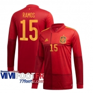 Maillot de foot Espagne RAMOS #15 Domicile Manches longues EURO 2020