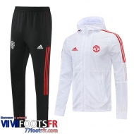 Coupe Vent - Sweat a Capuche Manchester United blanche Homme 2021 2022 WK61