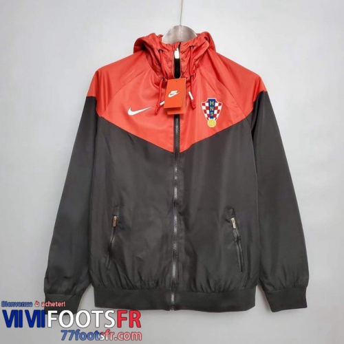 Coupe Vent - Sweat a Capuche Croatie Noir Homme 2022 2023 WK179