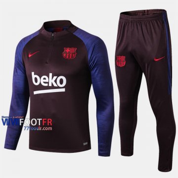 Parfait Ensemble Survetement Foot FC Barcelone Pourpre/Bleu 2019/2020 Nouveau