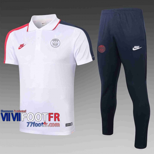 Polo de foot PSG 2020 2021 Blanc C403#