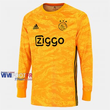 Nouveau Flocage Maillot De Foot Gardien Ajax AFC Homme Jaune 2019-2020 Personnalisé :77Footfr