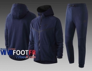 Survetement Foot Sport Sweat a Capuche - Veste Marine 2020 2021-1