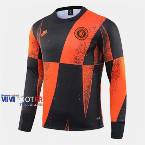 Le Nouveau Grossiste Sweatshirt Foot FC Chelsea Orange Noir 2019-2020