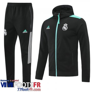 Veste Foot - Sweat A Capuche Real Madrid le noir Homme 21 22 JK233