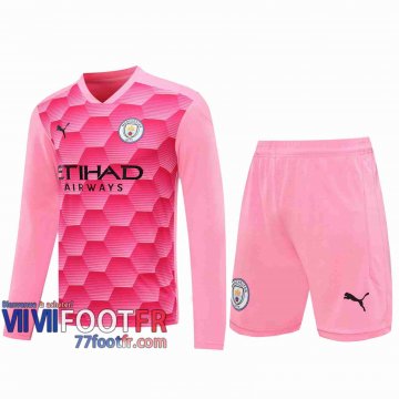 77footfr Maillots foot Manchester City Gardiens de but Manche Longue Pink 2020 2021