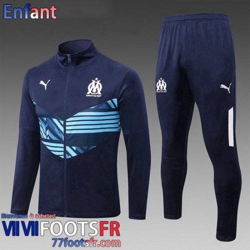Veste Foot Marseille bleu Enfant 2022 2023 TK523