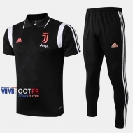 Ensemble De Polo Foot Juventus Turin Costume Manche Courte Belle Noir/Blanc 2019/2020 Nouveau