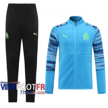 77footfr Veste Foot Olympique Marsiglia bleu ciel - Tampographie 2020 2021 J109