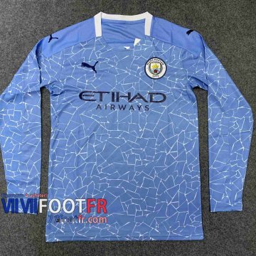 77footfr Maillots foot Manchester City Domicile Manche Longue 2020 2021