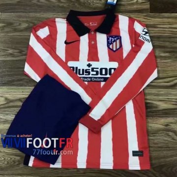77footfr Maillots foot Atletico Madrid Domicile Manche Longue 2020 2021