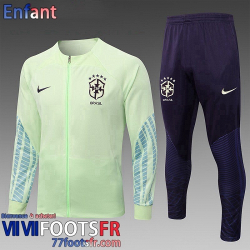 Veste Foot Bresil vert Enfant 2022 2023 TK514
