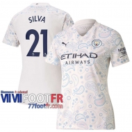 77footfr Manchester City Maillot de foot Silva #21 Third Femme 20-21