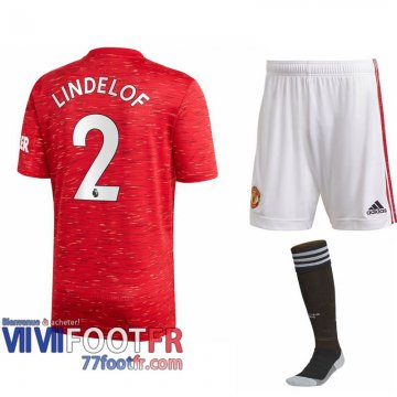 Maillot de foot Manchester United Victor Lindelöf #2 Domicile Enfant 2020 2021