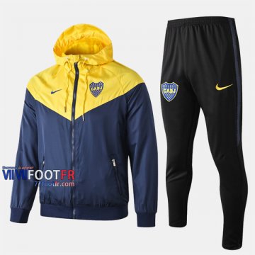 Top Qualité Ensemble Veste Coupe-Vent Survetement Foot Boca Juniors Jaune Slim 2019 2020 Nouveau