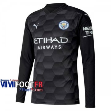 Maillot de foot Manchester City Gardien Enfant Manches longues 2020 2021 Noir