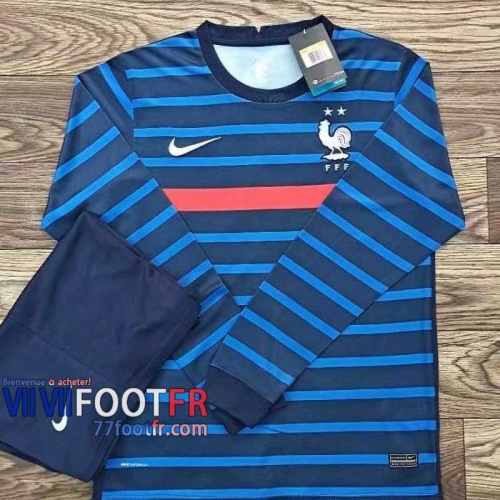 77footfr Maillots foot France Domicile Manche Longue 2020 2021