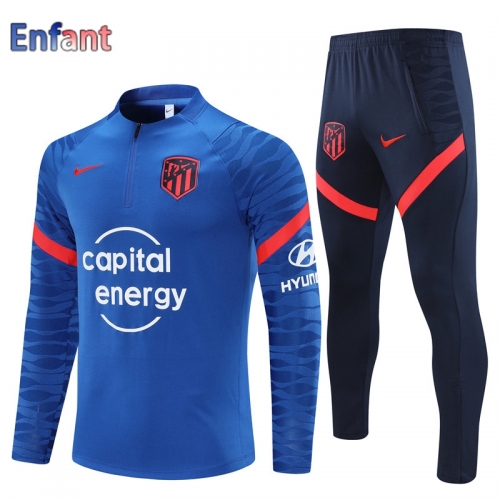 Ensemble Survetement Atletico Madrid Enfant bleu 2021 2022