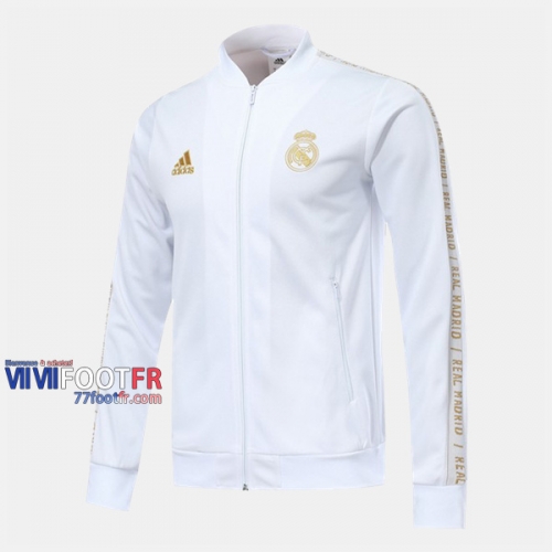 Boutique Veste Foot Real Madrid Blanc 2019/2020 Nouveau Promo