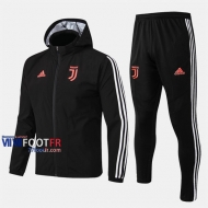 Acheter Ensemble Veste Coupe-Vent Survetement Foot Juventus Noir Slim 2019 2020 Nouveau