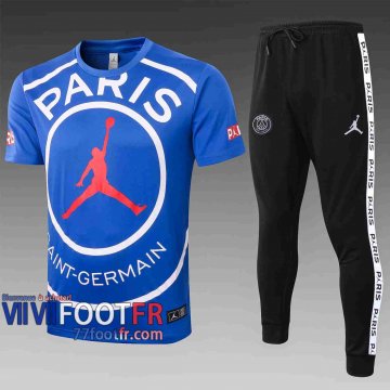 77footfr Survetement Foot T-shirt PSG Jordan saphir 2020 2021 TT32