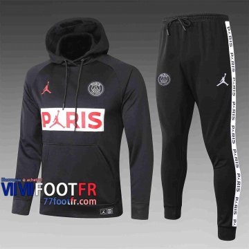 Survetement Foot PSG Sweat a Capuche - Veste noir 2020 2021 rouge et blanc Paris