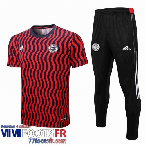 T-Shirt Bayern Munich rouge noir Homme 2022 2023 PL411