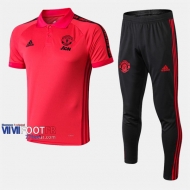 Ensemble De Polo Foot Manchester United Costume Manche Courte Retro Rouge 2019/2020 Nouveau