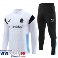 Survetement de Foot Marseille Blanc Homme 2023 2024 TG836