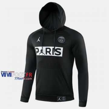 Nouveaux Retro Sweatshirt Foot Paris PSG Avec Capuche Jordan Noir 2019-2020