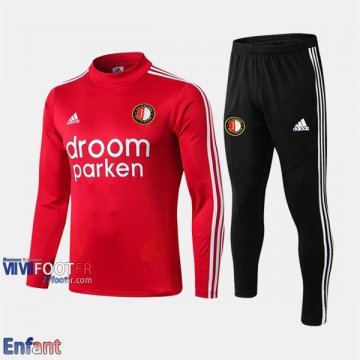 Promo: Ensemble Veste Survetement Feyenoord Rotterdam Enfant Rouge 2019/2020 Nouveau