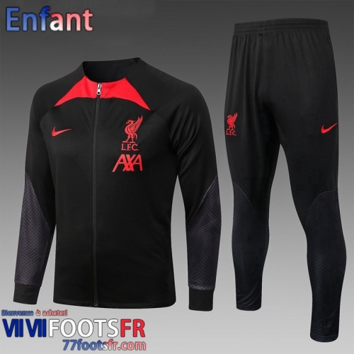 KIT: Veste Foot Liverpool Noir Enfant 2022 2023 TK451