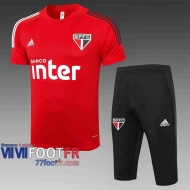 77footfr Survetement Foot T-shirt Sao Paulo rouge 2020 2021 TT09
