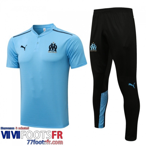 Polo foot Marseille bleu Homme 2021 2022 PL252