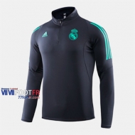 Les Nouveaux Grossiste Sweatshirt Foot Real Madrid Cyan 2019-2020