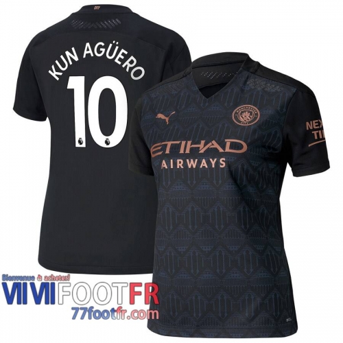 Maillot de foot Manchester City Kun Agüero #10 Exterieur Femme 2020 2021