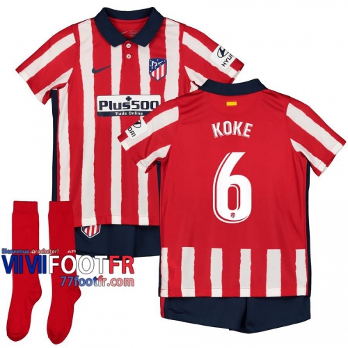 Maillot de foot Atletico Madrid Koke #6 Domicile Enfant 2020 2021