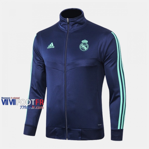 Boutique Veste Foot Real Madrid Bleu Fonce 2019/2020 Nouveau Promo