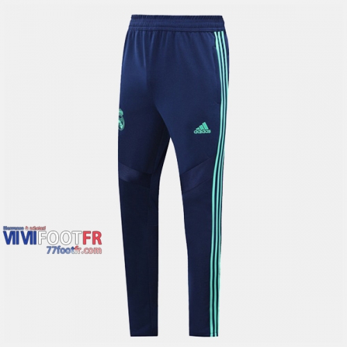 Promo: Nouveaux Pantalon Entrainement Foot Real Madrid Polyester Cyan 2019/2020