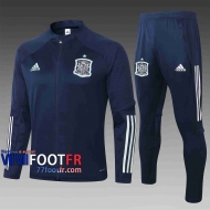 Veste de foot Espagne 2020 2021 bleu marin A311#