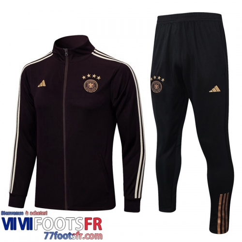 Veste Foot Allemagne marron foncé Homme 2022 2023 JK659