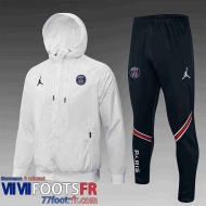 Coupe Vent - Sweat a Capuche PSG blanc Homme 21 22 WK40