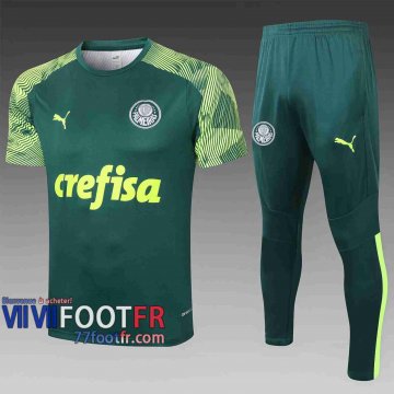 77footfr Survetement Foot T-shirt Palmeiras Vert fonce 2020 2021 TT04